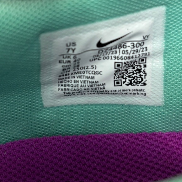 Nike Zoom Freak 5 GS Basketball Shoes Emerald Rise 7Y - Picture 9 of 9